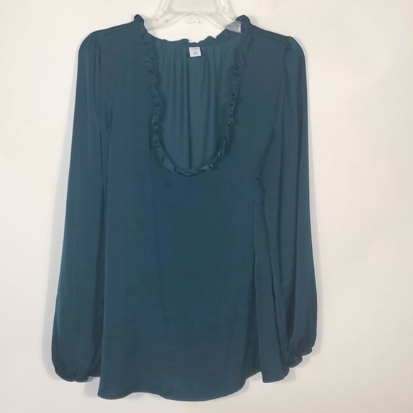 Old Navy Hunter green pull over blouse Size Large Tall - Picture 6 of 12